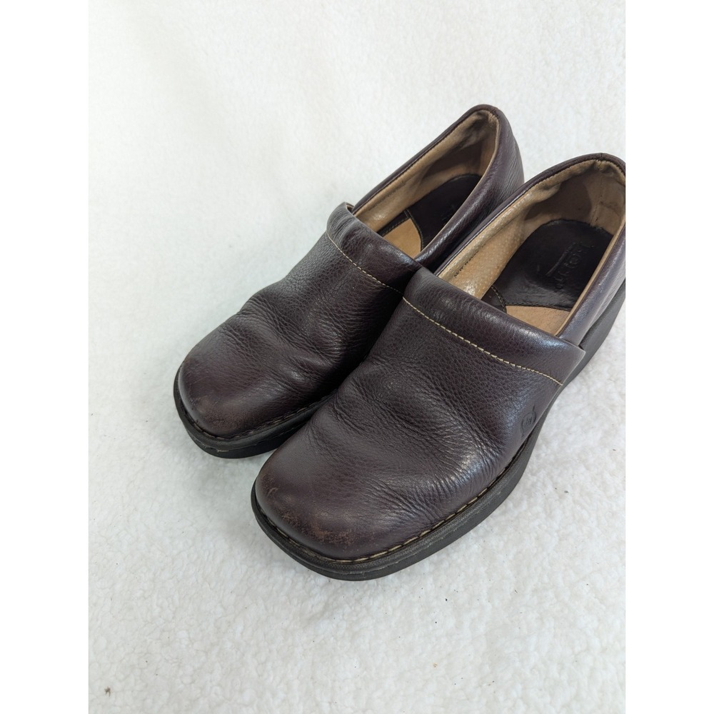 Born Handcrafted‎ Footwear Brown Leather Slip On Clog Womens Mule Size 10/42 M